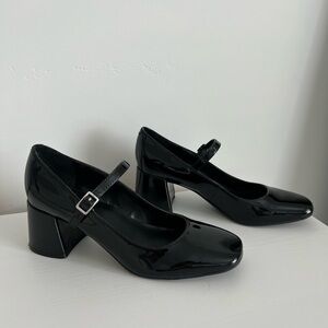 Black Patent Leather Mary Jane Heels